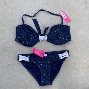 Mix match size new bikini blue white